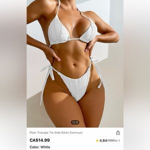 Brand new White bikini (Shein) in XL. Textured fabric. Highly rated.